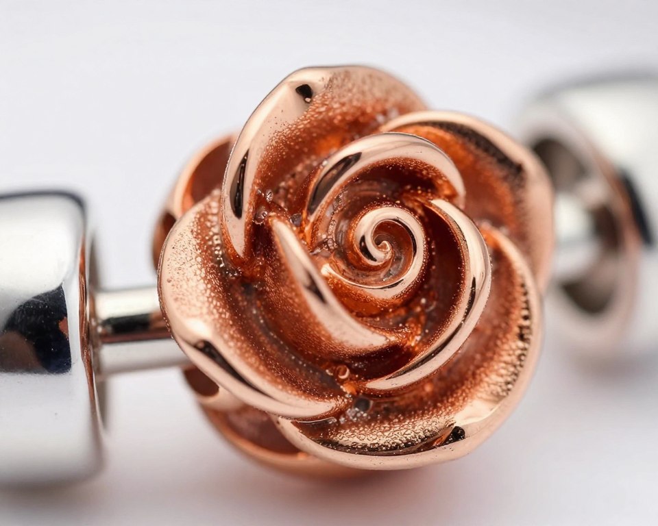 platerowana różowym złotem biżuteria pandora rose w zbliżeniu