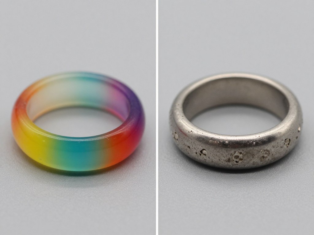 porównanie nowej i zużytej obrączki nastroju