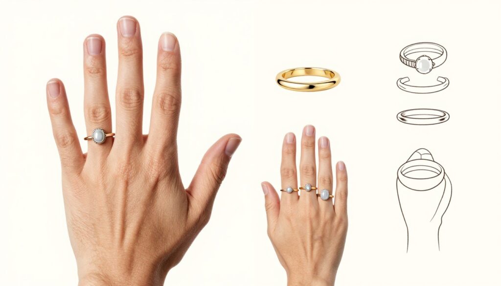 proporcje pierścionków na dłoni