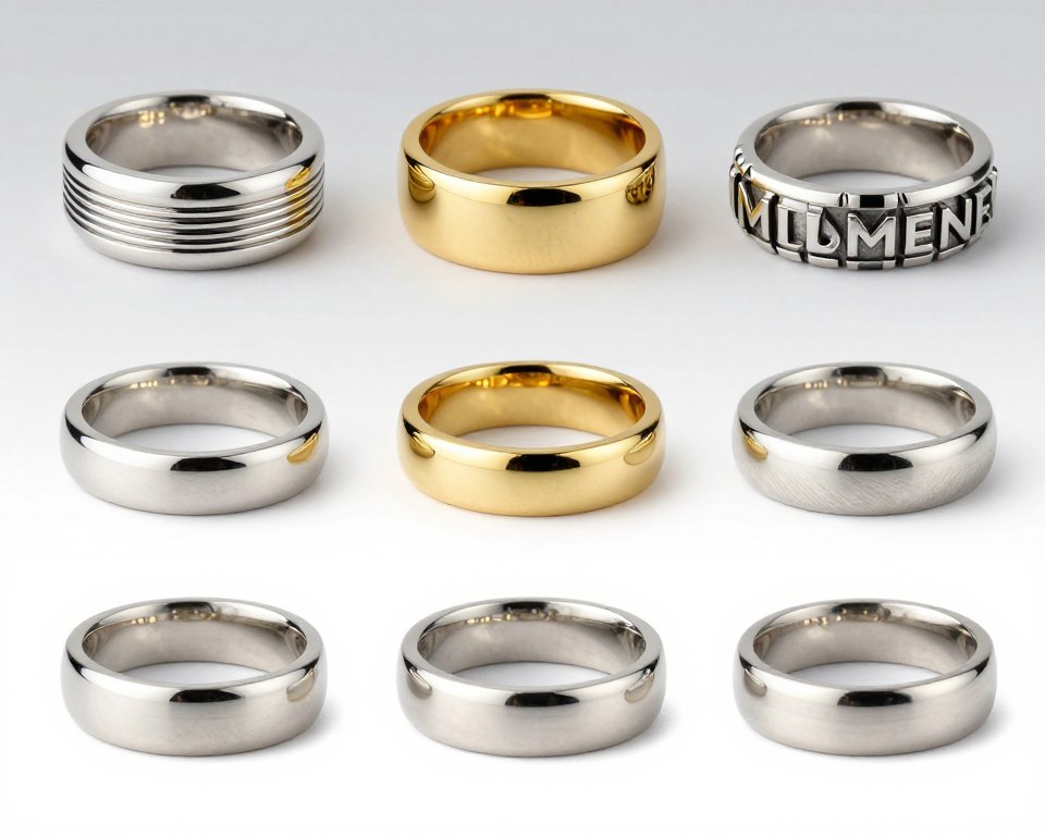 różne metale męskich pierścionków