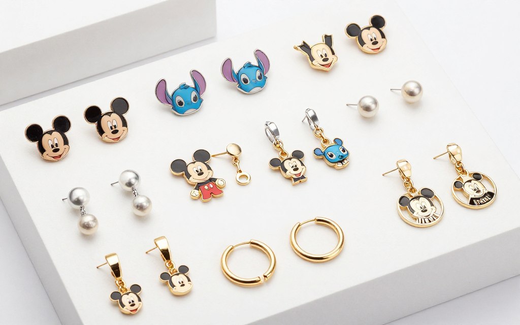 różne typy kolczyków pandora disney