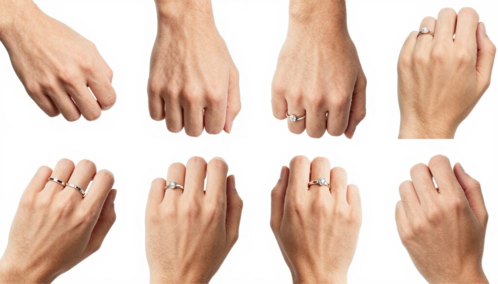 różne wzory tatuaży obrączek na palcach