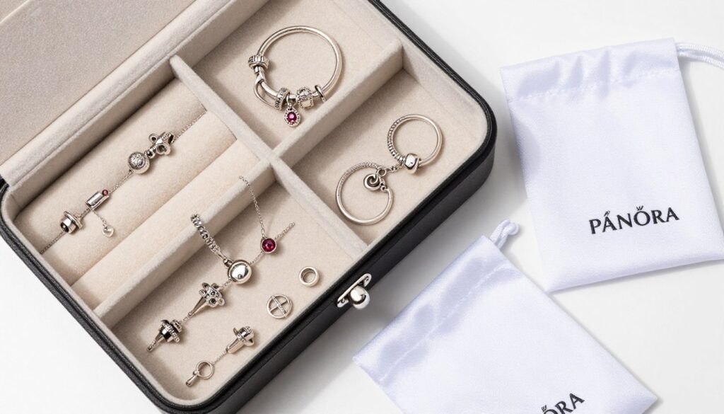 sposób przechowywania biżuterii pandora w organizerze
