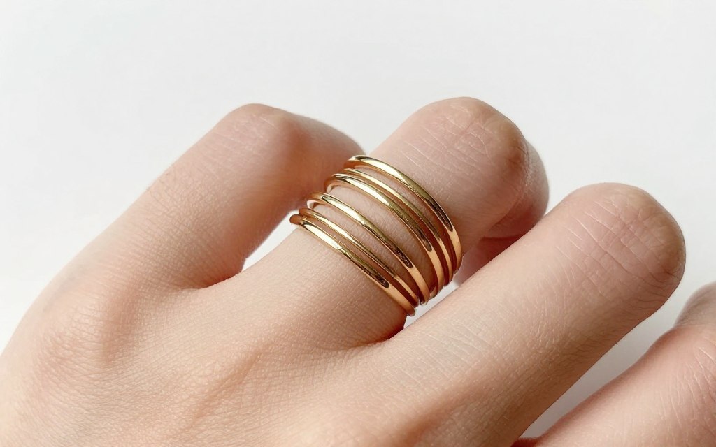 stacking pierścionków na jednym palcu