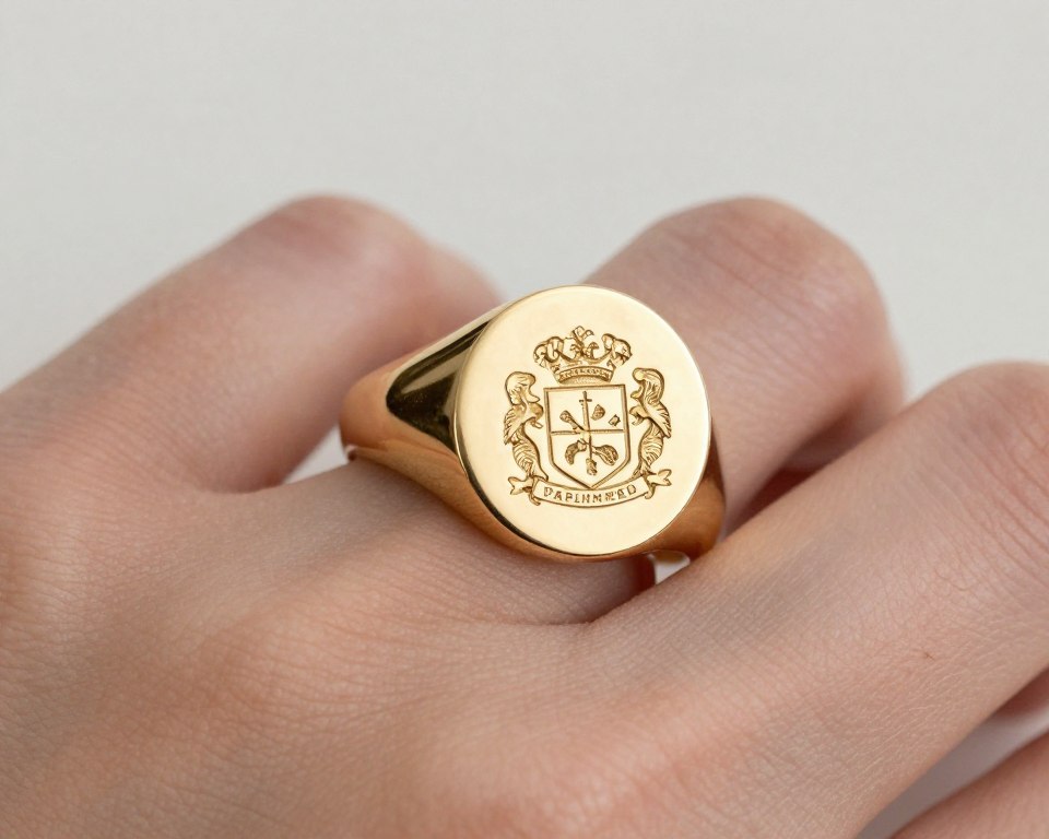 sygnet rodzinny na małym palcu