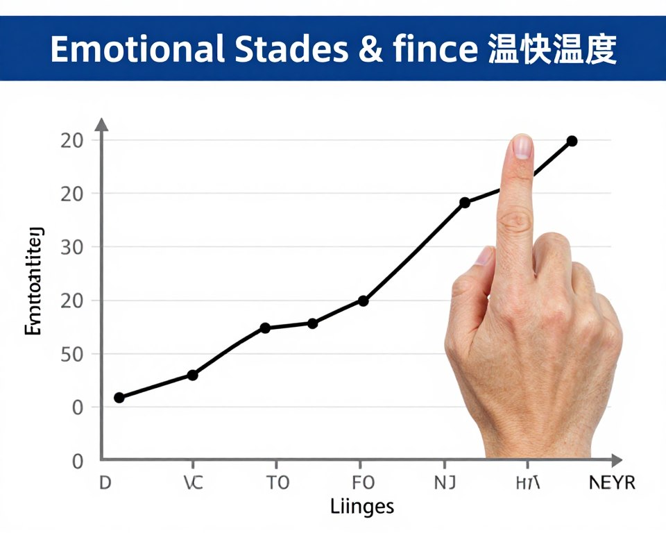 wykres pokazujący związek między emocjami a temperaturą