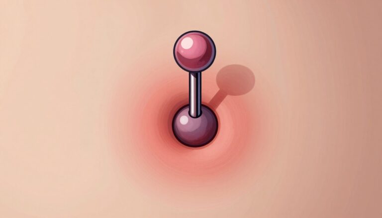 zakażenie kolczyka w pępku objawy zaczerwienienie