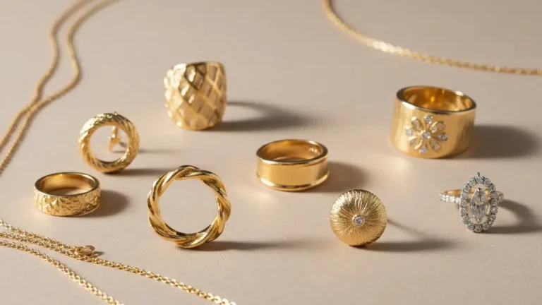 Kolekcja eleganckich pierścionków, kolczyków i naszyjników złotych i srebrnych w przedziale cenowym do 500 zł