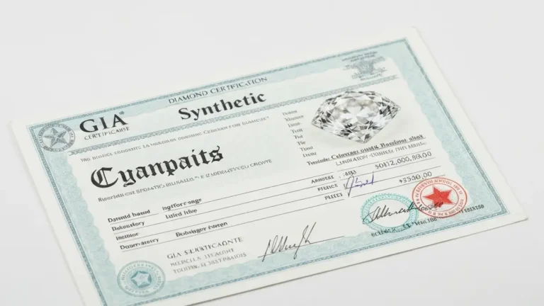Certyfikat GIA dla diamentu syntetycznego z wyraźnym oznaczeniem laboratoryjnym