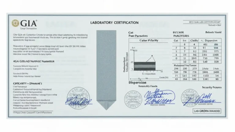 Certyfikat GIA diamentu laboratoryjnego lab grown z parametrami skali 4C