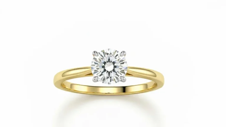 Pierścionek zaręczynowy klasyczny solitaire ze złota z dużym diamentem