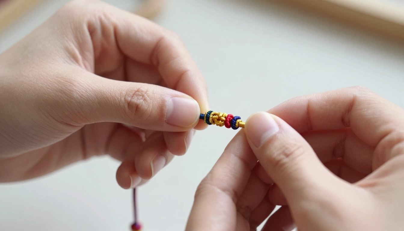 węzeł przesuwny jak zrobić bransoletkę ze sznurka instrukcja krok po kroku