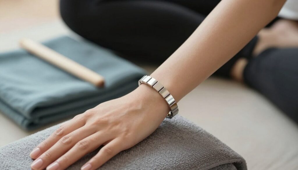elegancka bransoletka magnetyczna noszona w kontekście wellness